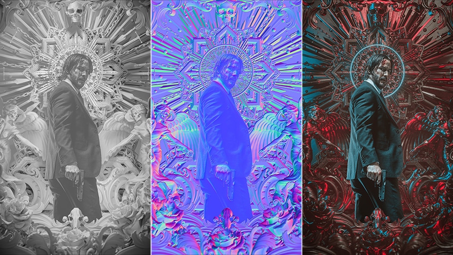 Art for the John Wick 3 movie poster by Billy Bogiatzoglou