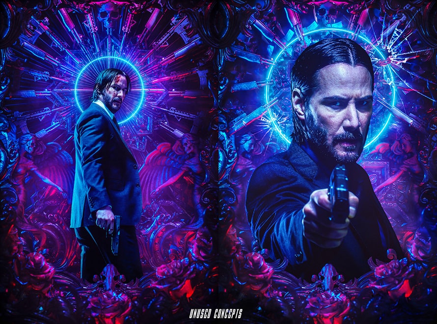 Art for the John Wick 3 movie poster by Billy Bogiatzoglou