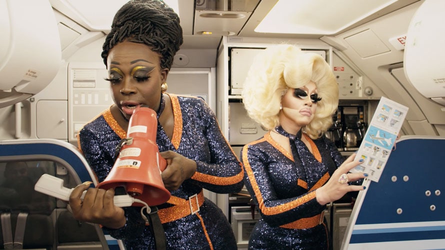 RuPaul-jetblue-jfk-CONTENT-2019 Bob the Drag Queen and Trixie Mattel for an in-flight video spoof