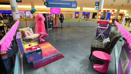 RuPaul set for an activation in John F. Kennedy Airport