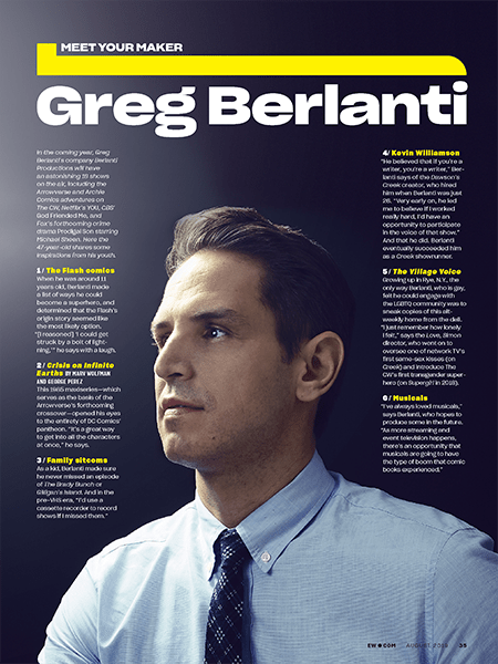 Entertainment Weekly page layout featuring Greg Berlanti.