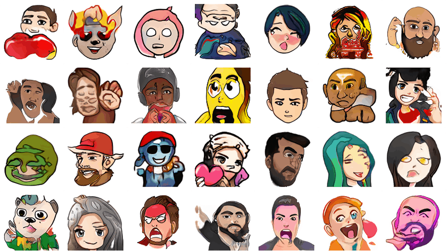 twitch-machine-learning-emoji-content-2019 A group of GAN-created cartoon icons