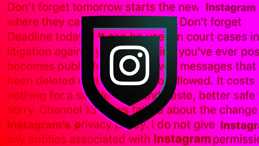 instagram-hoax-content-03-2019 Shield with the Instagram logo on it