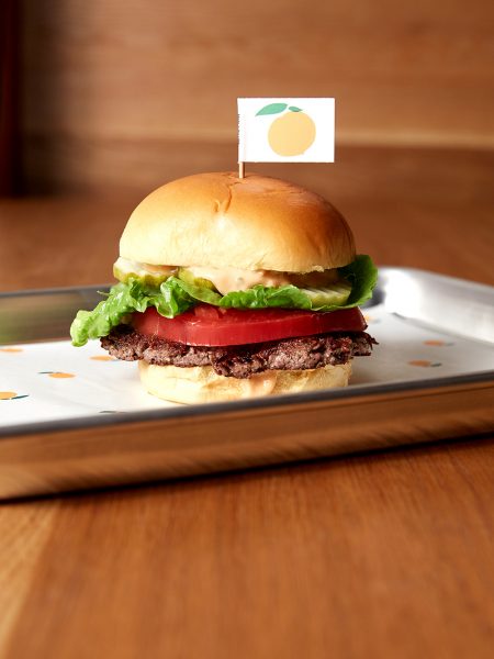 Faux meat burger.