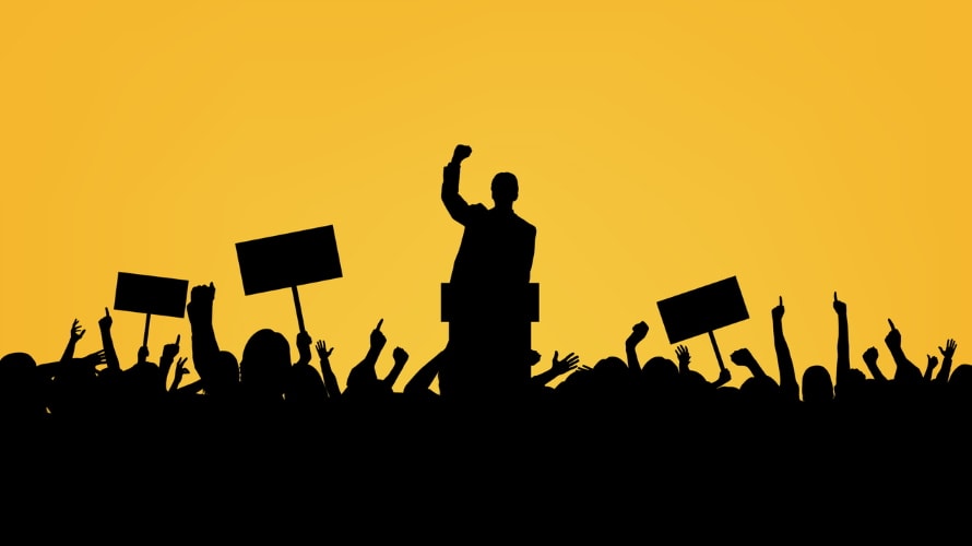 PoliticianIllustrationBlackOnYellow