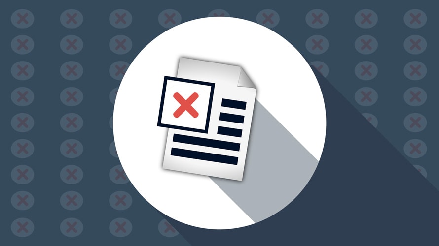 blacklist-advertising-journalism-CONTENT-2019 Document icon with a red X on it