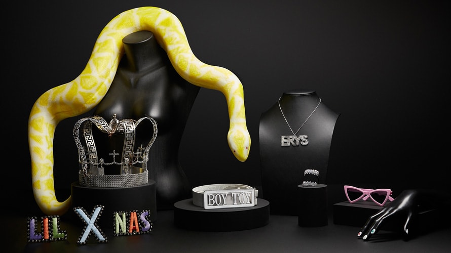spotify-costume-group-CONTENT-2019 group photo of musical props from Spotify