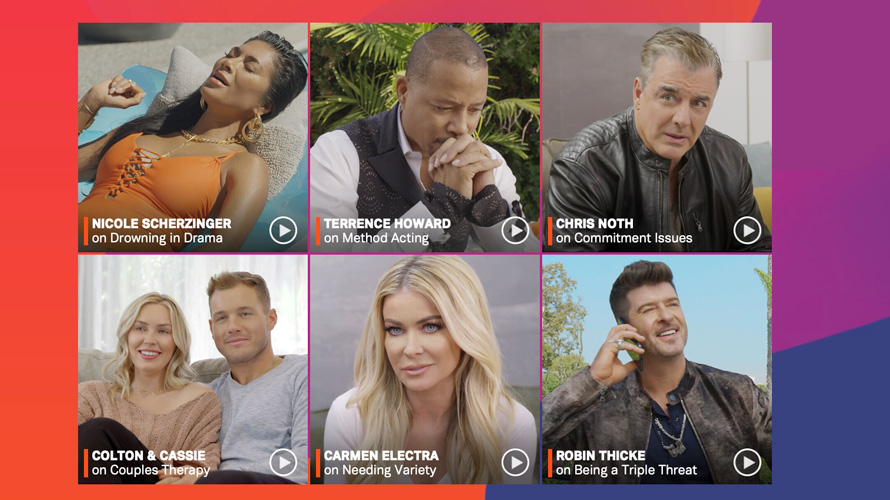 celebs-streaming-tubi-campaign-CONTENT-2019 Nicole Sherzinger, Terrence Howard, Chris Noth, Colton & Cassie, Carmen Electra, Robin Thicke