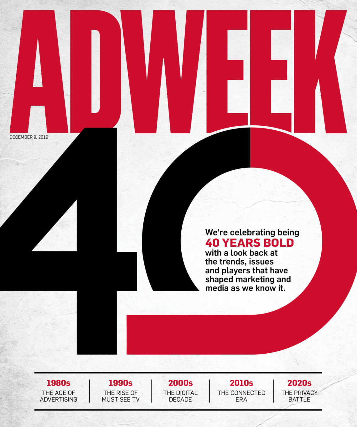 Adweek issue Adweek 40 Years Bold cover Magazine cover