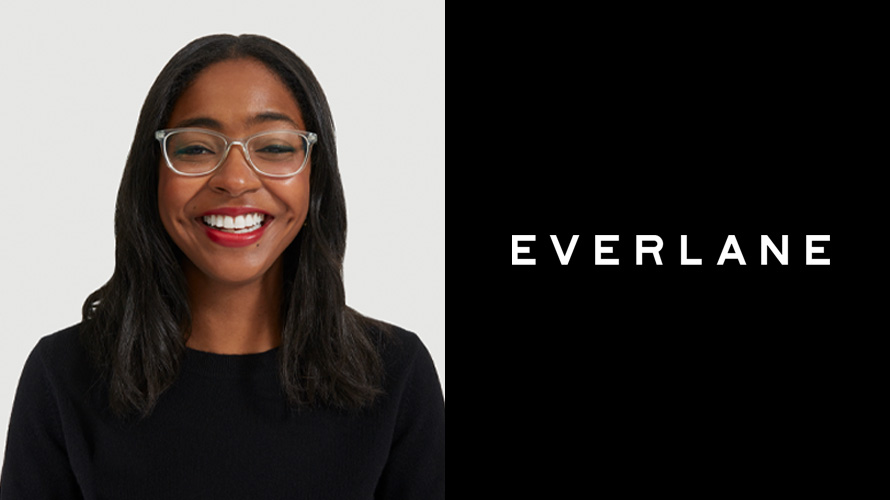 franchesca-hashim-everlane-CONTENT-2020 Headshot of Franchesca Hashim and Everlane logo
