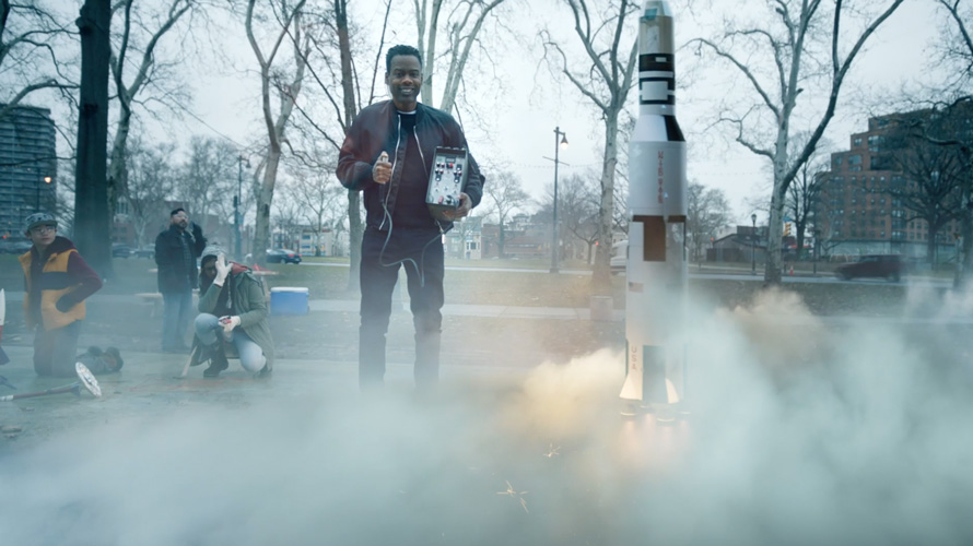stallone-rock-superbowl-facebook-CONTENT-2020 Chris Rock brought a big rocket to Facebook