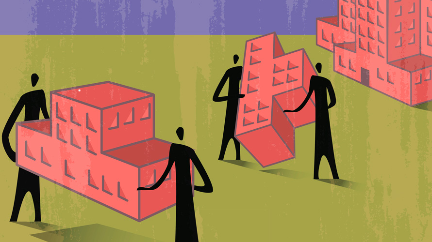 iab-great-collab-CONTENT-2020 Illustration showing people moving blocks