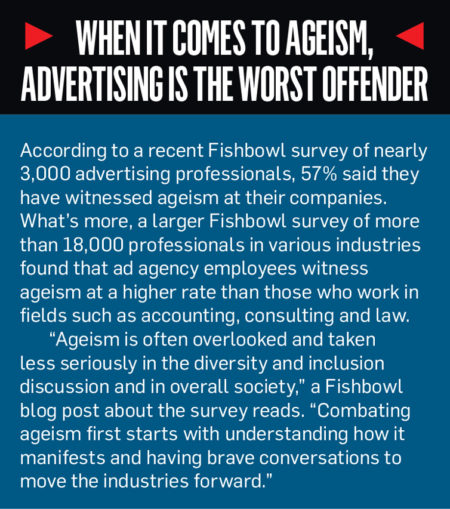 A sidebar with the title, 'When it comes to ageism, advertising is the worst offender'