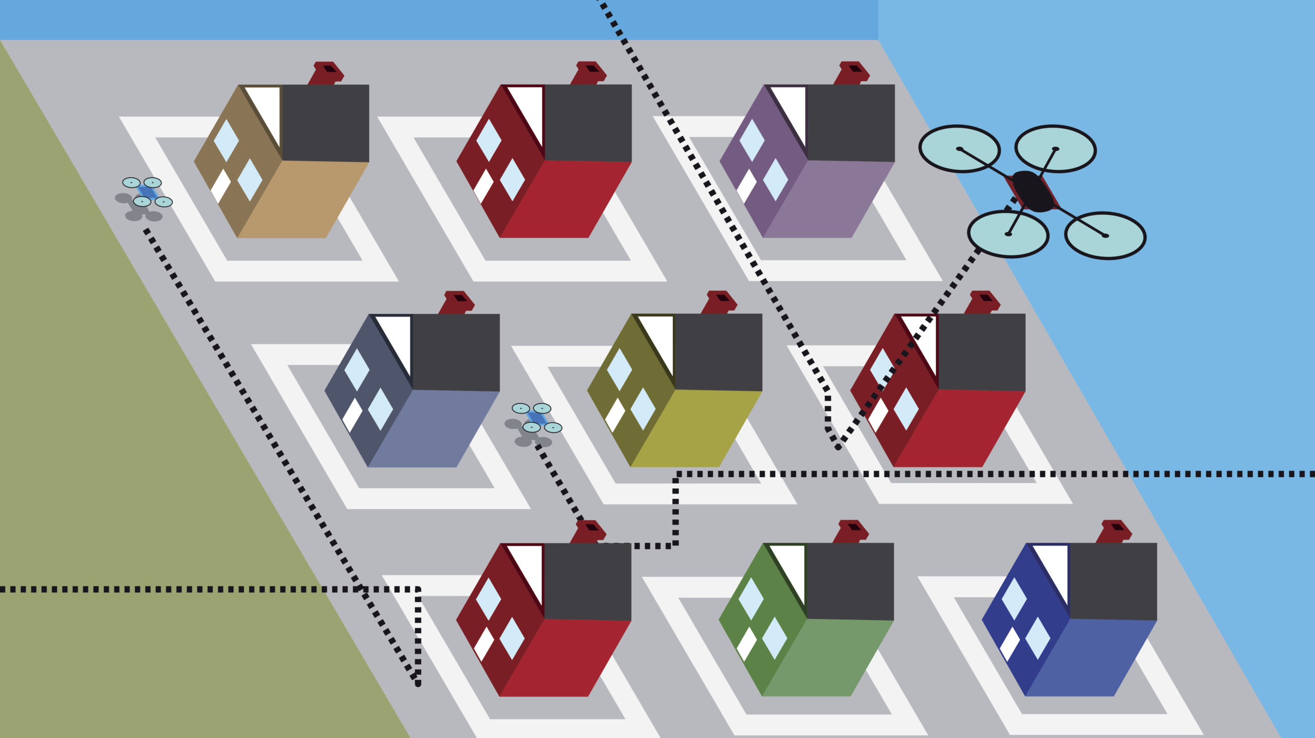 Isometric drone delivery