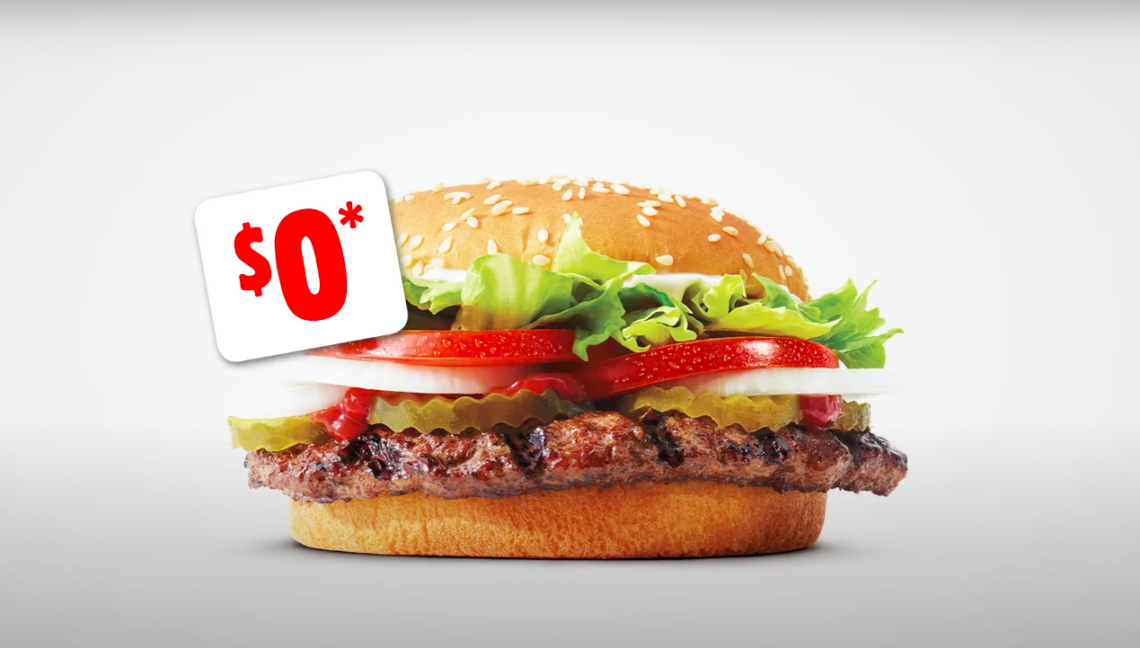 Burger King A Whopper burger