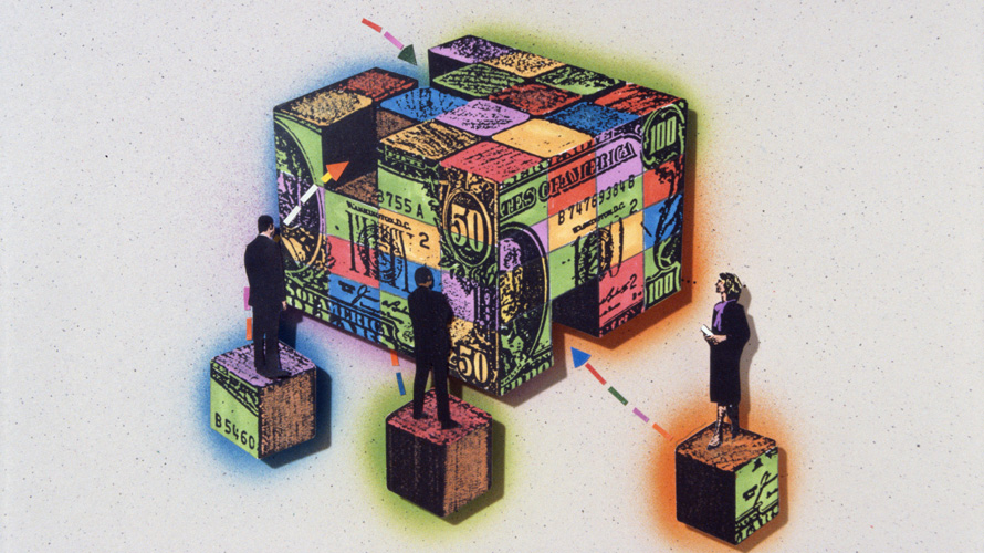 brands-change-approach-CONTENT-2020 a colorful box with people standing on separate boxes and arrows pointing to the larger box