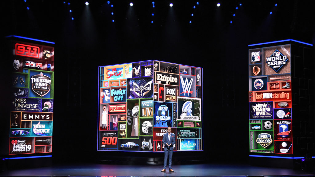 fox-upfront-collapse-CONTENT-2020 a big stage with big screens