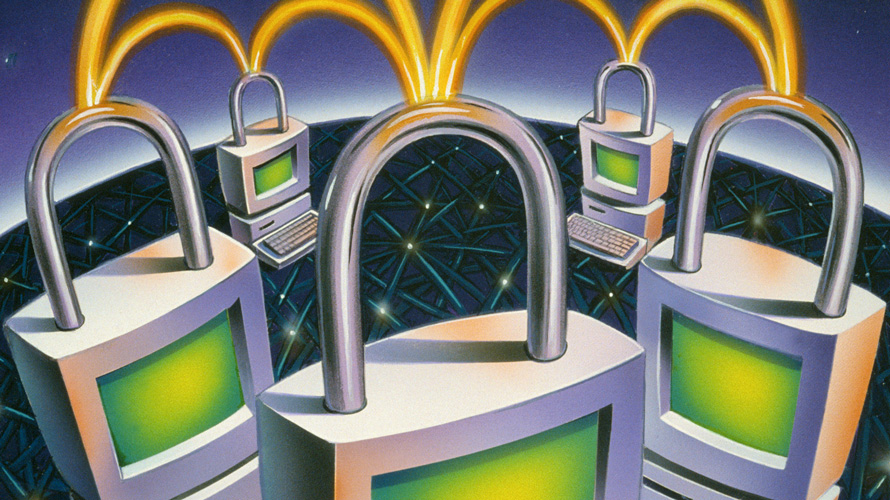 news-demonetization-CONTENT-2020 a bunch of illustrations of padlocks that are connected with yellow lines