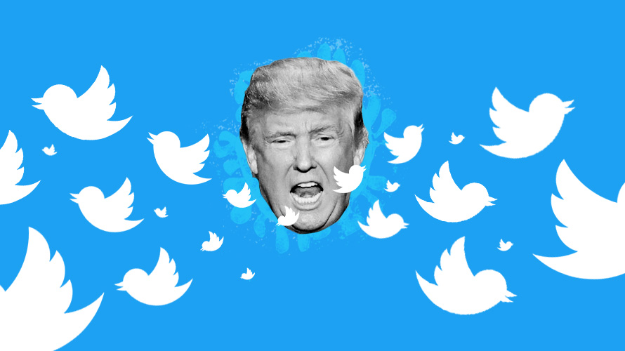 americans-iffy-trump-covid19-CONTENT-2020 donald trump's face in black and white with twitter birds flying out of his mouth