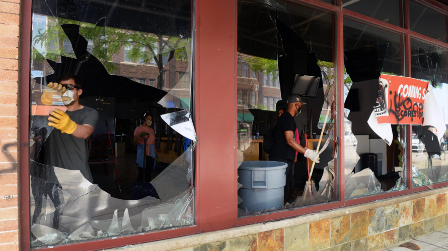 brands-help-small-business-CONTENT-2020 cleaning up broken storefront windows