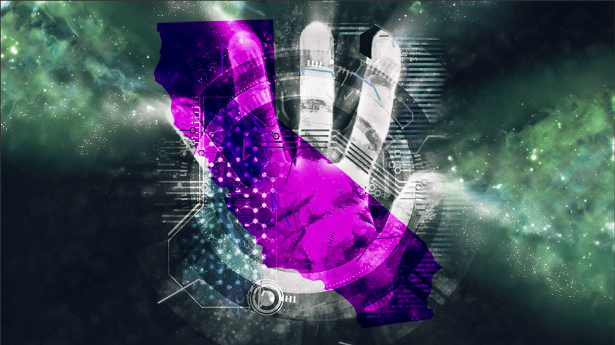 ccpa-enforcement-adtech-CONTENT-2020 a gray handprint with purple splattered across it