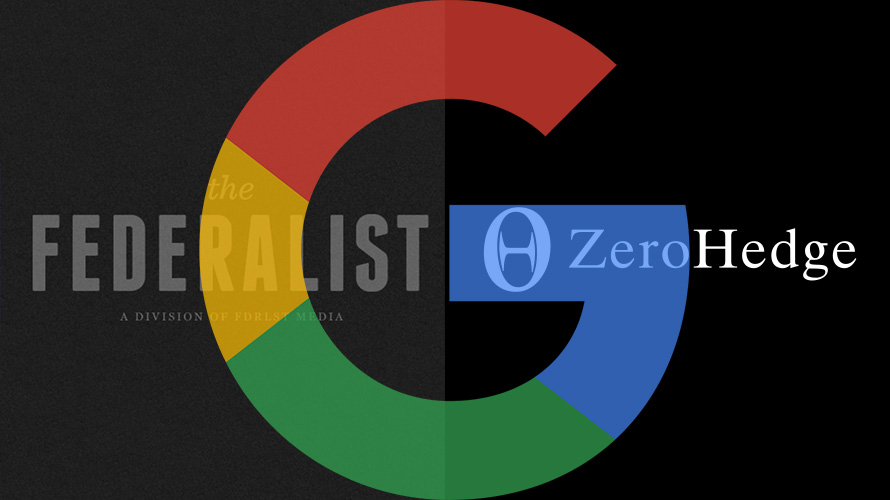 google-bans-federalist-zerohedge-CONTENT-2020 google, zero hedge and the federalist logos