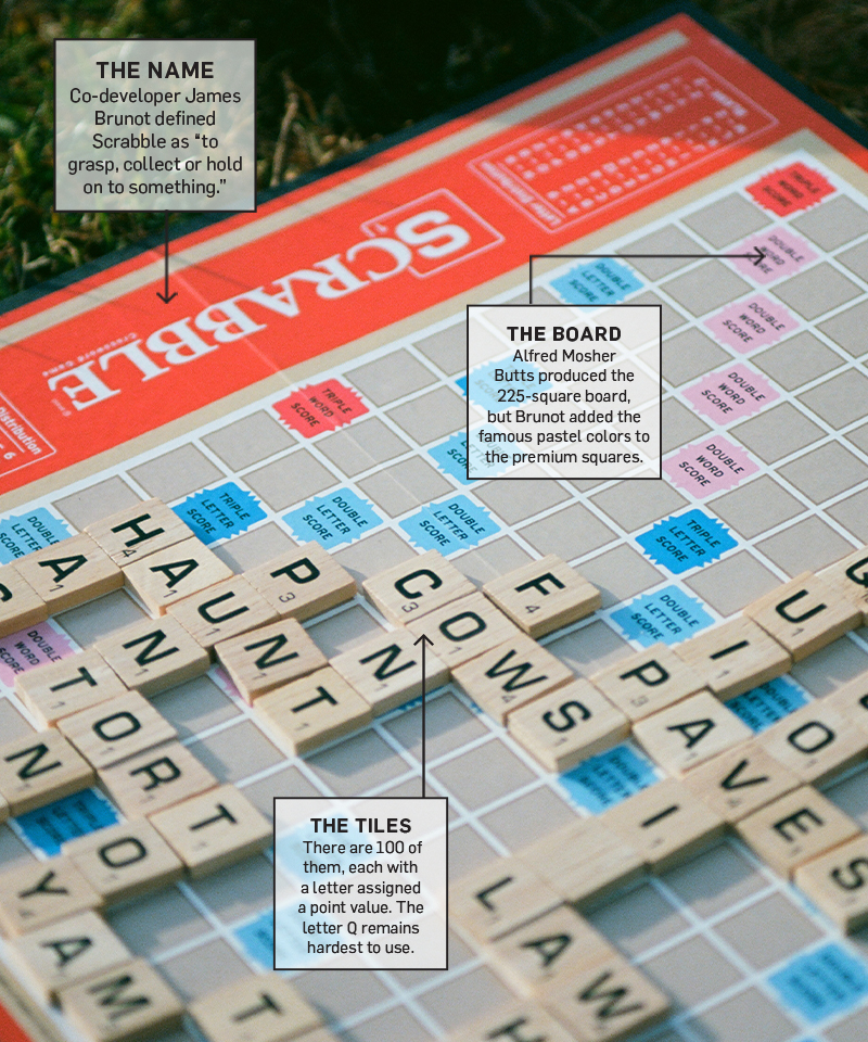 scrabble closeup of a scrabble game board