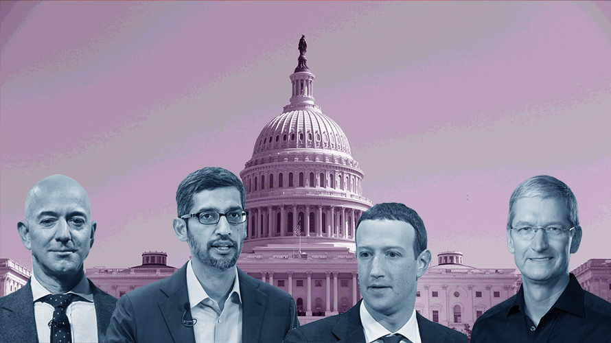 ceo-front-of-congress-CONTENt-2020 four tech CEOs in front of the capitol