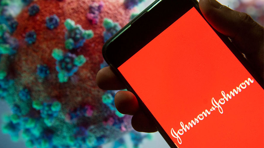 johnson-drops-pandemic-CONTENT-2020 johnson & johnson logo on a phone screen