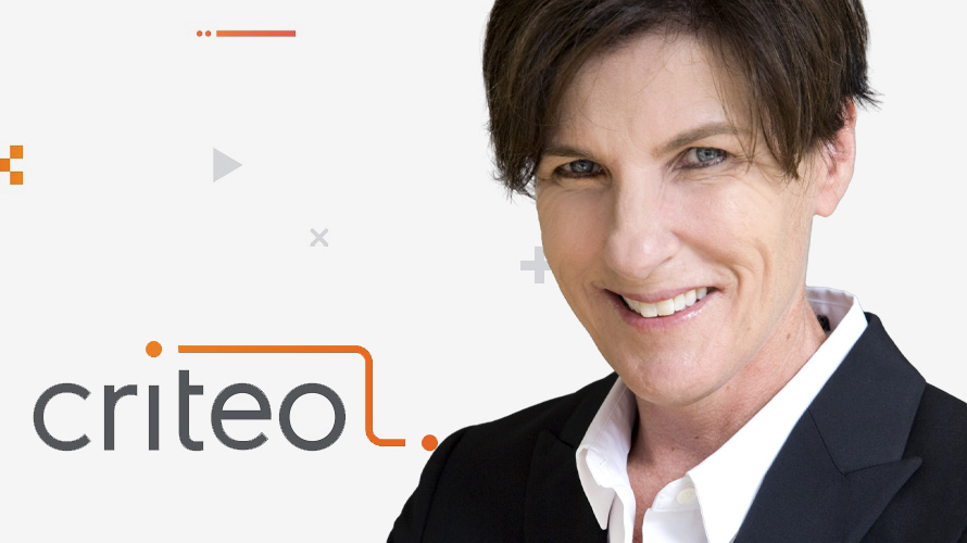 megan-clarken-criteo-leadership-CONTENT-2020 criteo logo on the left and a woman smiling on the right