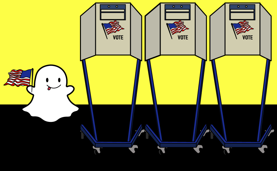 snapchat-vote-elections snapchat ghost at the polling booth