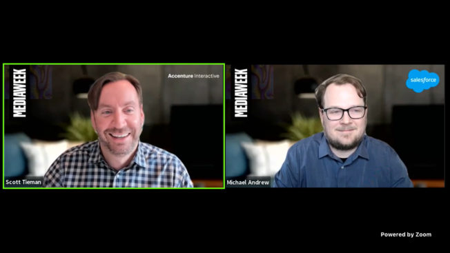 salesforce Accenture's Scott Tieman spoke with Salesforce vp of data, AI and personalization Michael Andrew at Adweek's Mediaweek.