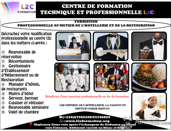 Formation Professionnelle En Hotellerie Et Restauration A L2c Cotonou Region Du Littoral Benin Formations Cours Sur Afrimalin