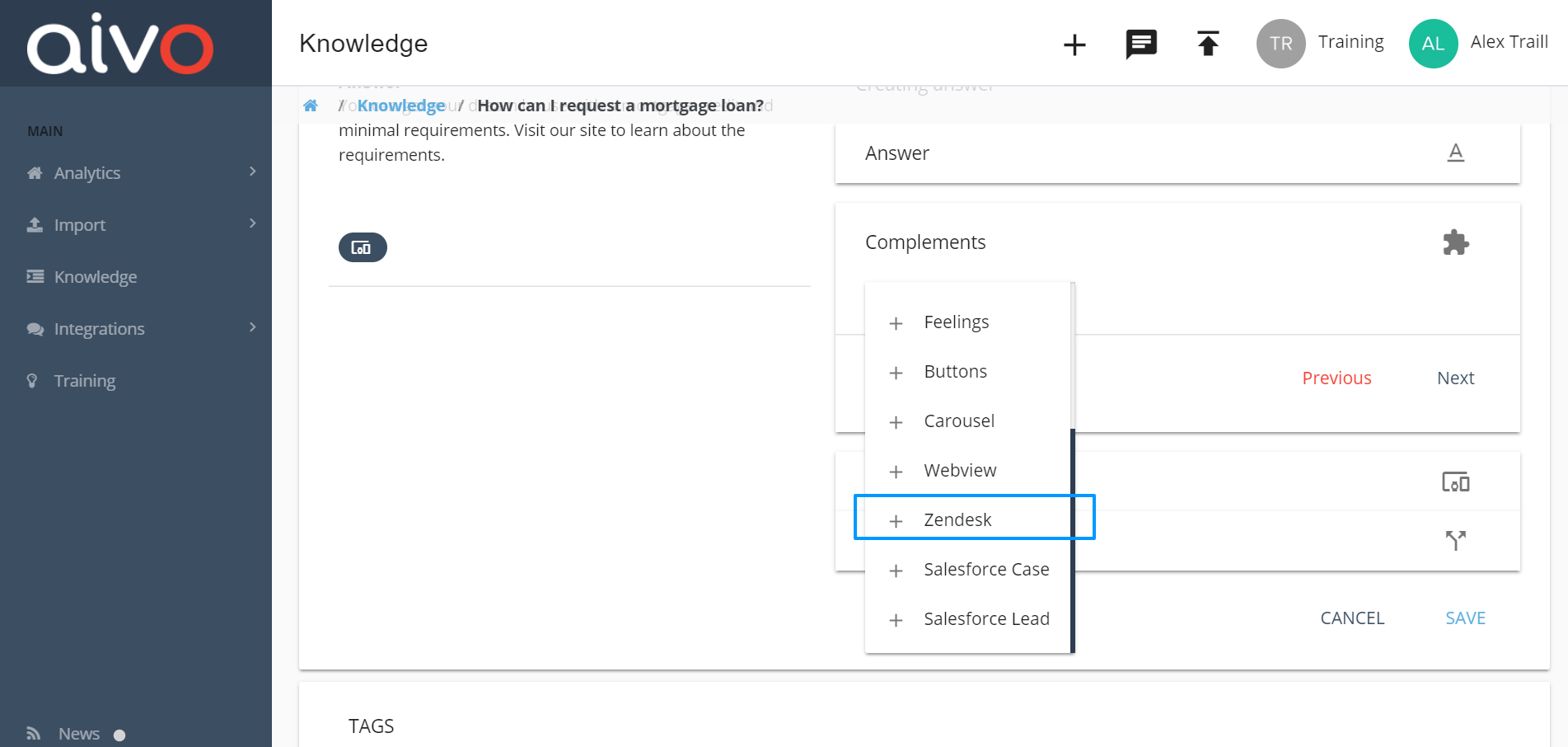 How to add Zendesk forms in answers AgentBot Help Center