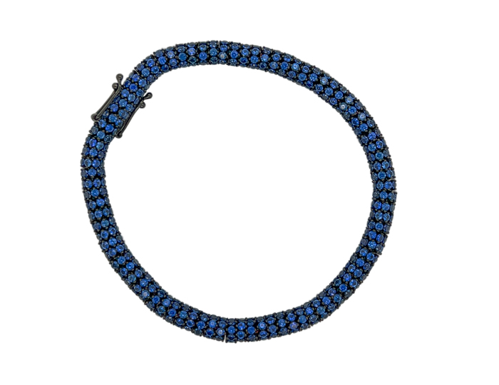 Sapphire bracelet in 18k white gold and black rhodium.
