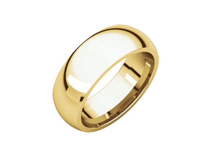Men's 7mm wedding band in 14k yellow gold.