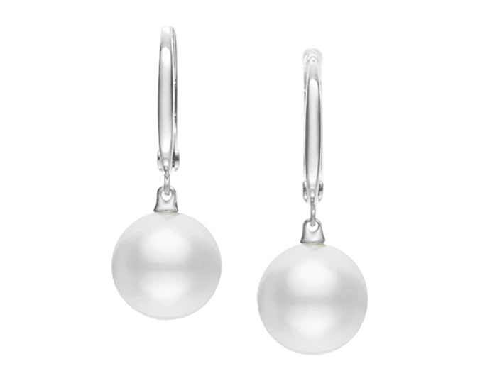 Mikimoto 10mm South Sea pearl earrings in 18k white gold.