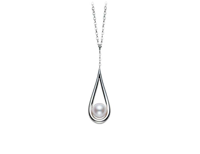 Mikimoto Classic collection 6.5mm A+ quality akoya pearl pendant in 18k white gold.