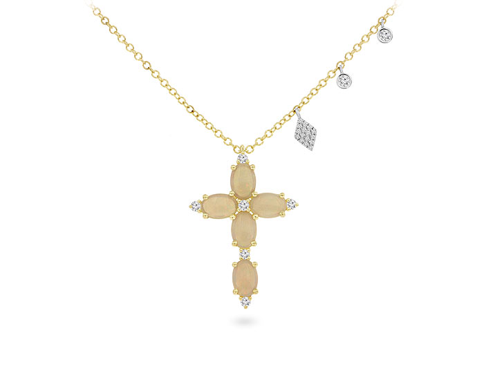 Meira T opal and round brilliant cut 