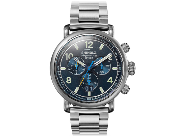 Shinola West Wind 42mm bracelet strap watch.