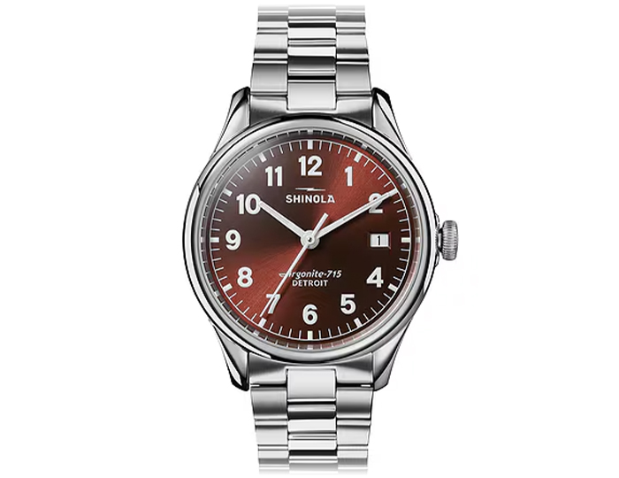 Shinola Vinton 38mm stainless steel bracelet watch.