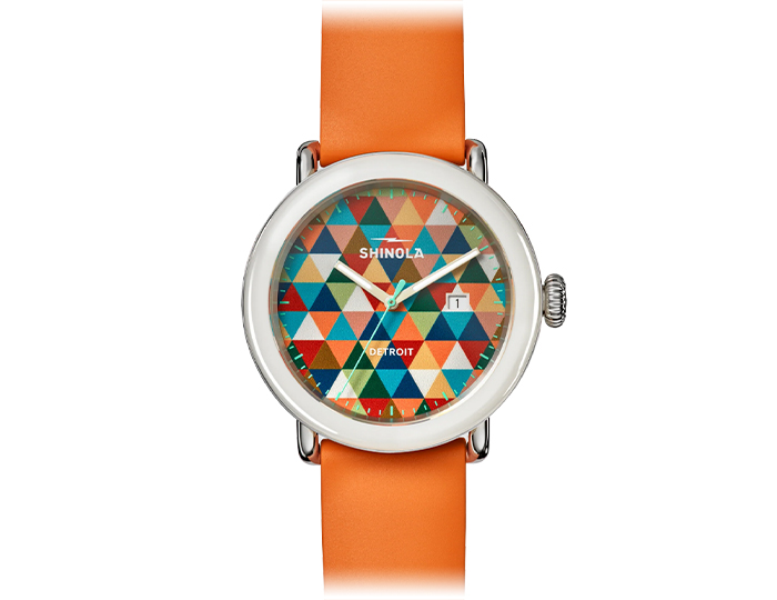Shinola Detrola 41mm rubber strap watch.