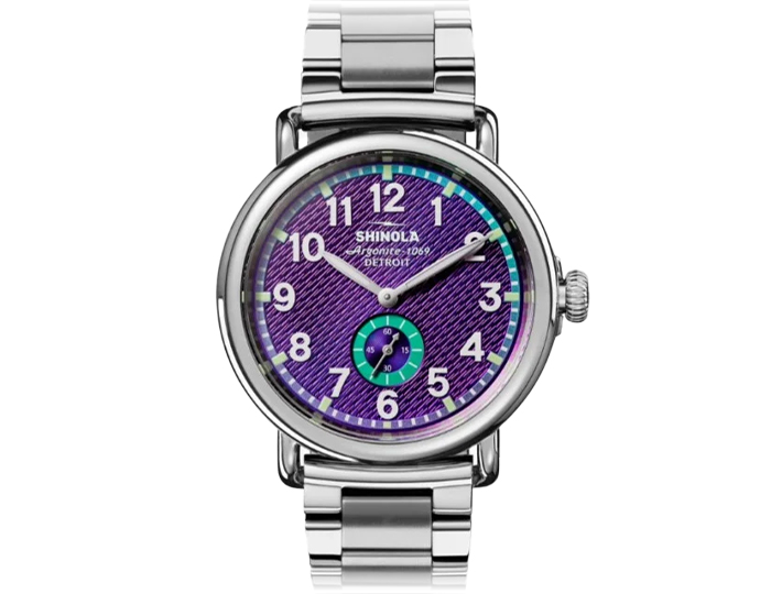 Shinola Runwell 41mm strainless steel bracelet strap watch.
