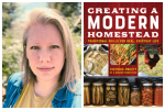 Author Victoria Pruitt and the cover of her book Creating a Modern Homestead