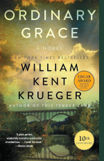 Ordinary Grace book cover with photo of bridge over a river