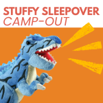 t-rex shouting text stuffy sleepover