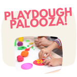 children's hands playing with colorful playdough