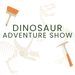dinosaur fossils with excavating tools