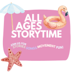 pink background with flamingo tube and starfish