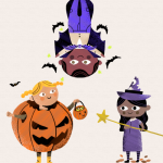 kids in halloween costumes